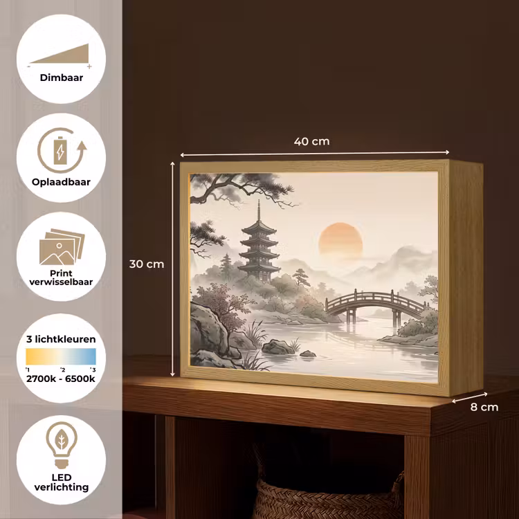 Azië - Landschap - Kleurrijk Light Box met batterij (Wandlamp) middel -USP_websiteoverzichtNL