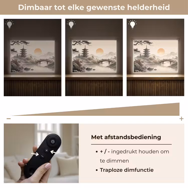 Azië - Landschap - Kleurrijk Light Box met batterij (Wandlamp) middel -USP_dimbaarNL