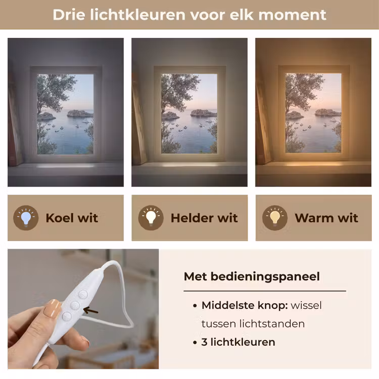 Lightbox - Wandlamp - Baai - boten - zonsondergang - Baai - boten - zonsondergang Light Box met kabel (Wandlamp) klein