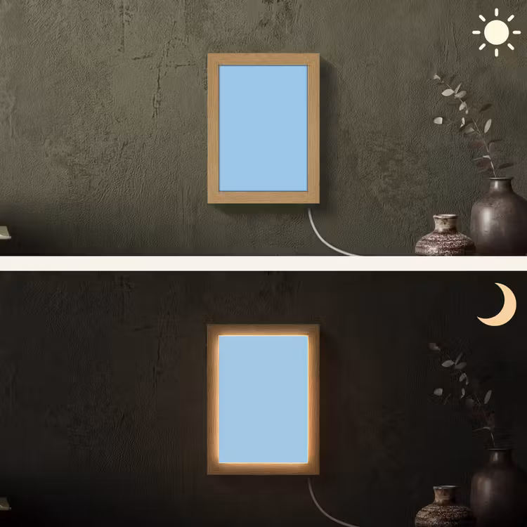 Baby - Blue - Blauw Light Box met kabel (Wandlamp) klein 929 -sfeer3