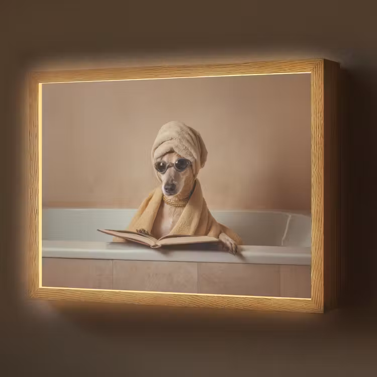 Bad - Hond - Boek - Zonnebril Light Box met batterij (Wandlamp) middel -z3d_website