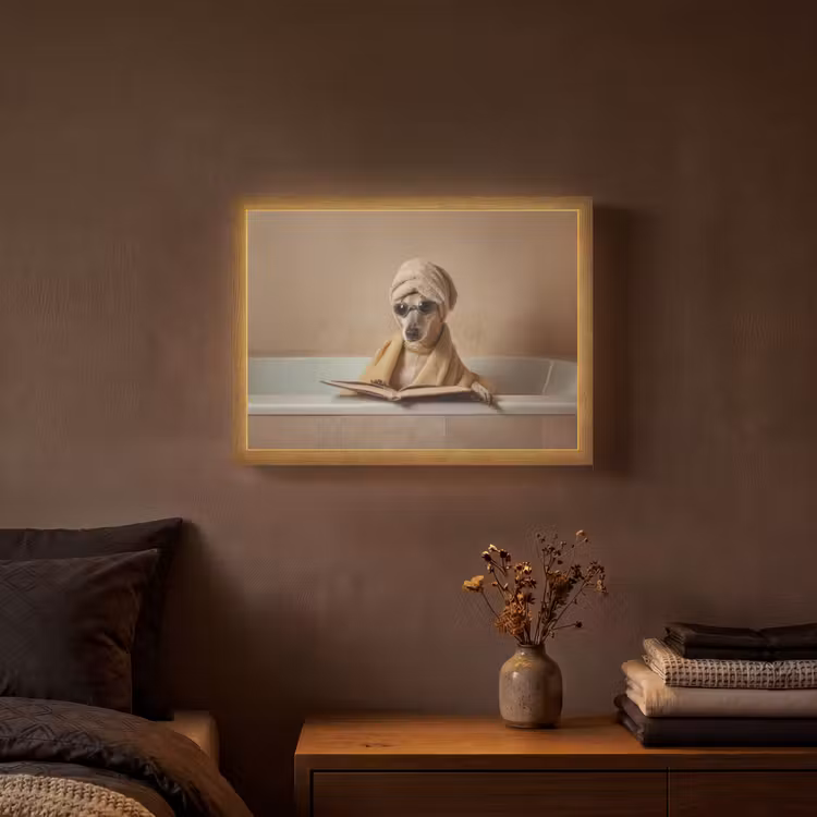 Bad - Hond - Boek - Zonnebril Light Box met batterij (Wandlamp) middel -sfeer4