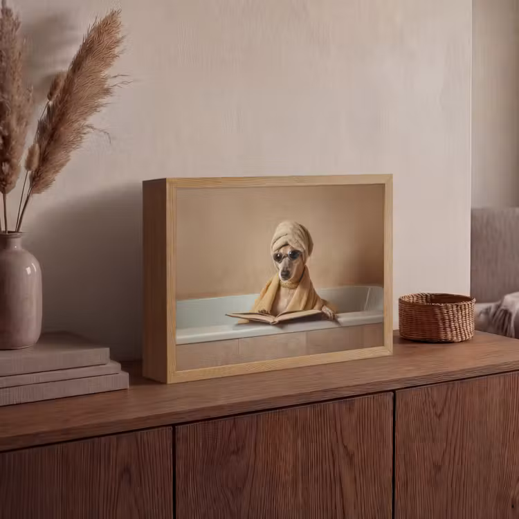 Bad - Hond - Boek - Zonnebril Light Box met batterij (Wandlamp) middel -sfeer2