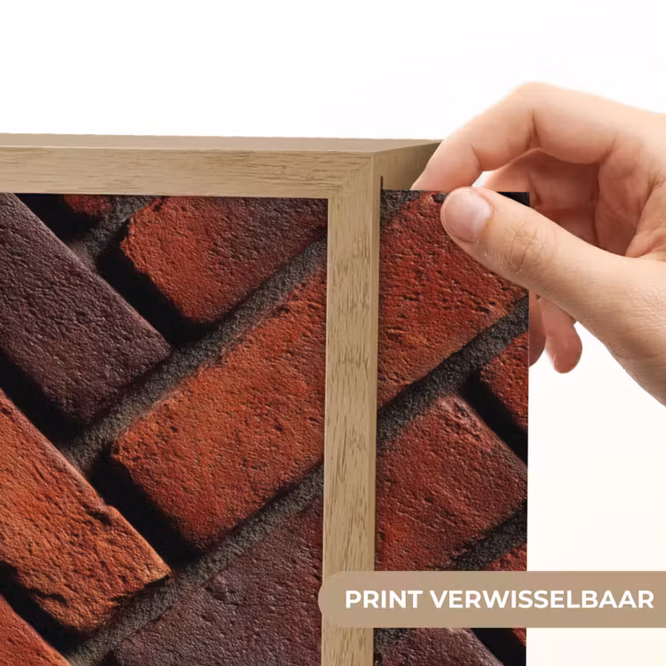 Bakstenen - Visgraat - Structuur - Roodbruin Light Box met batterij (Wandlamp) middel 907 -USP_websiteprintNL