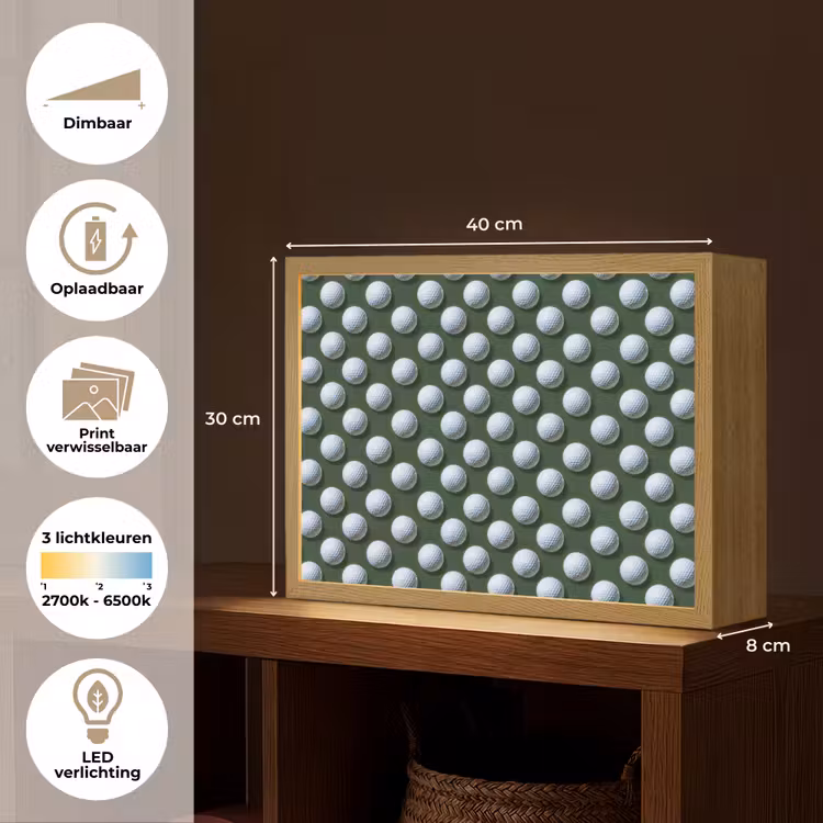 Ballen - Golf - Groen Light Box met batterij (Wandlamp) middel 907 -USP_websiteoverzichtNL