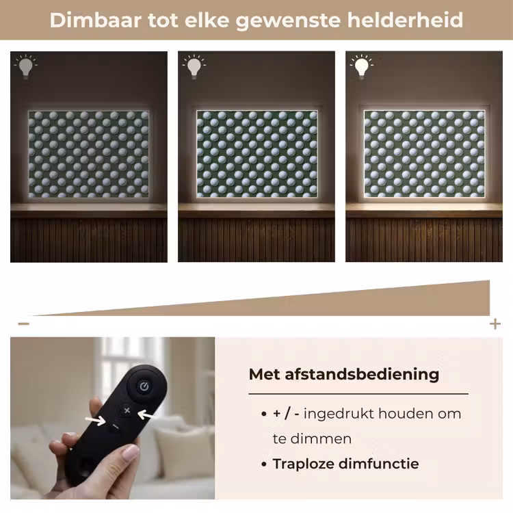 Ballen - Golf - Groen Light Box met batterij (Wandlamp) middel 907 -USP_dimbaarNL