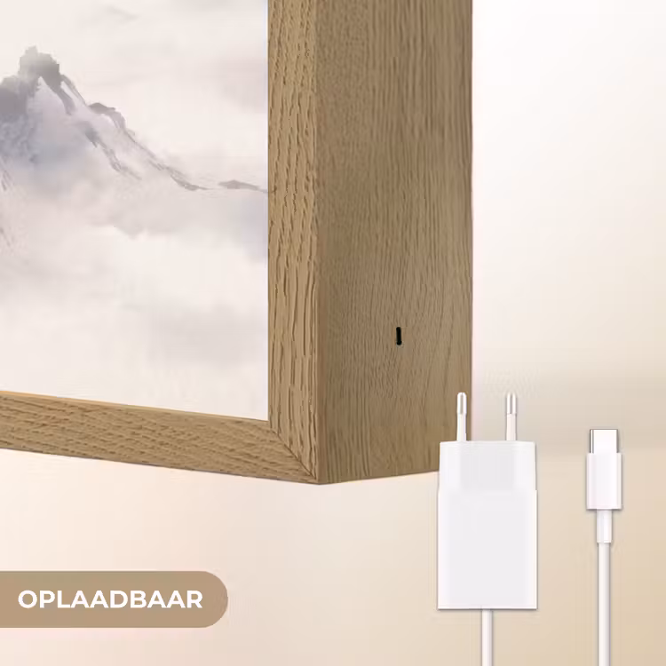 Bamboe - Azië - Grijs Light Box met batterij (Wandlamp) middel -USP_websiteoplaadbaarNL