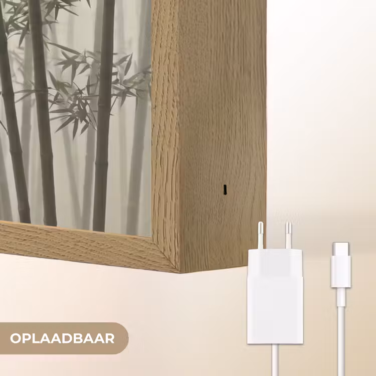 Bamboe - Bos - Mist - Natuur Light Box met batterij (Wandlamp) middel -USP_websiteoplaadbaarNL
