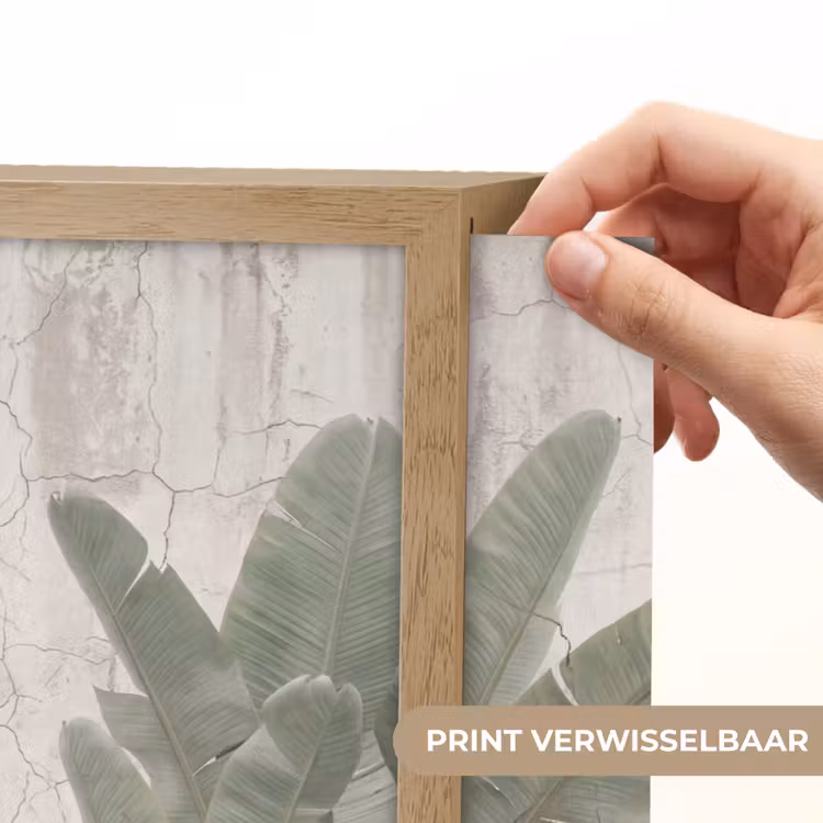 Bananenbladeren - Beton - Groen Light Box met batterij (Wandlamp) middel -USP_websiteprintNL