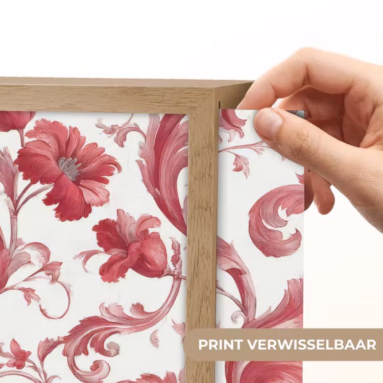 Barok - Patroon - Rood Light Box met batterij (Wandlamp) middel 907 -USP_websiteprintNL