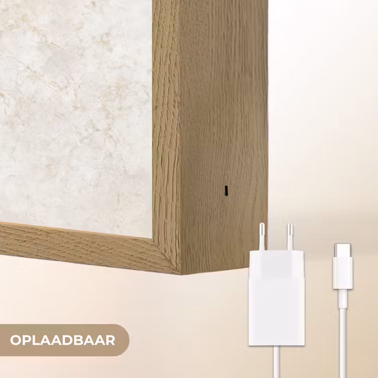 Beige - Marmer - Aders Light Box met batterij (Wandlamp) middel 907 -USP_websiteoplaadbaarNL