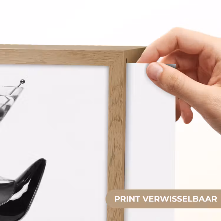 Benen - Hakken - Glas - Zwart - Wit - Speels Light Box met batterij (Wandlamp) middel -USP_websiteprintNL