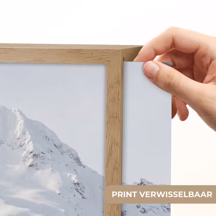 Berg - Sneeuw - Winter - Natuur - Wit Light Box met batterij (Wandlamp) middel -USP_websiteprintNL