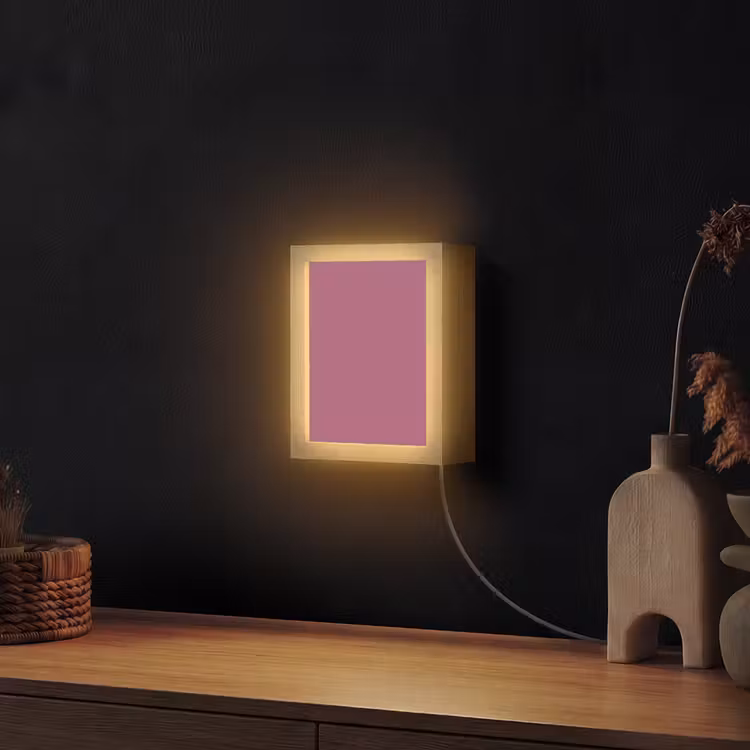 Berry - Roze -Pink Light Box met kabel (Wandlamp) klein 929 -sfeer1