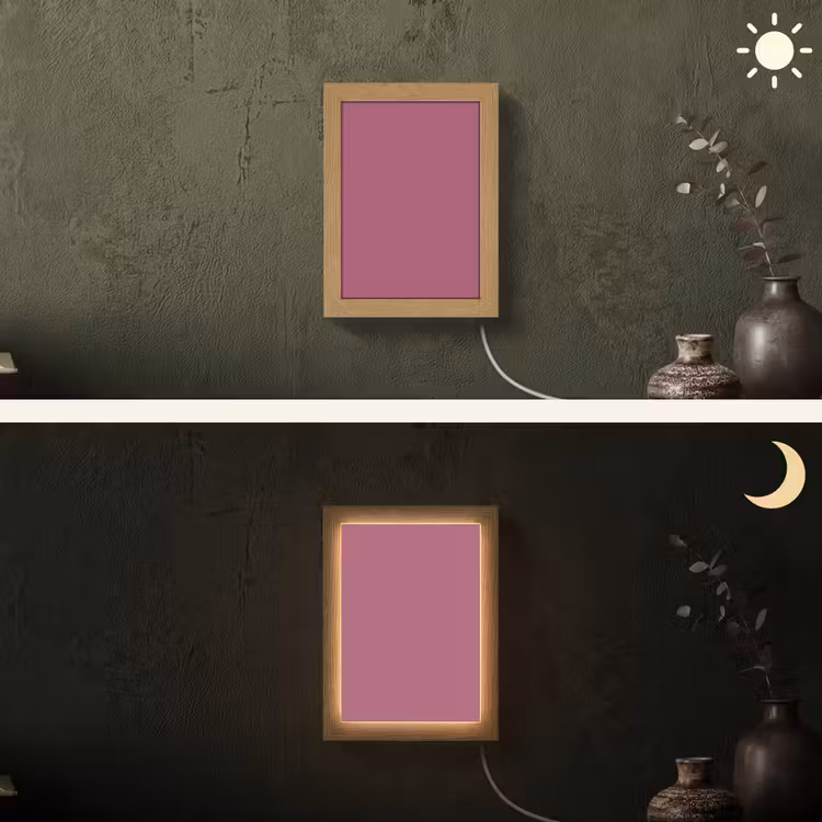 Berry - Roze -Pink Light Box met kabel (Wandlamp) klein 929 -sfeer3