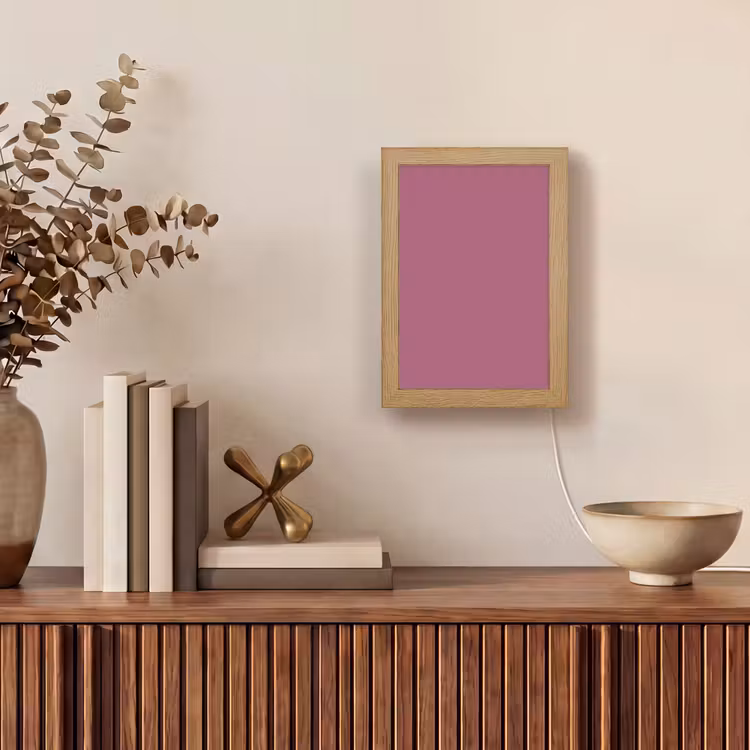 Berry - Roze -Pink Light Box met kabel (Wandlamp) klein 929 -sfeer2