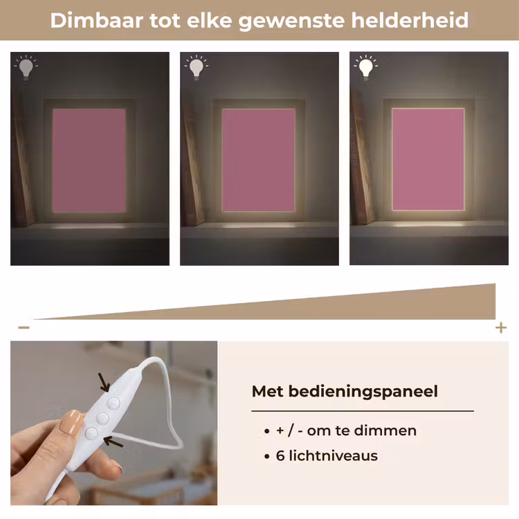 Berry - Roze -Pink Light Box met kabel (Wandlamp) klein 929 -USP_dimbaarNL