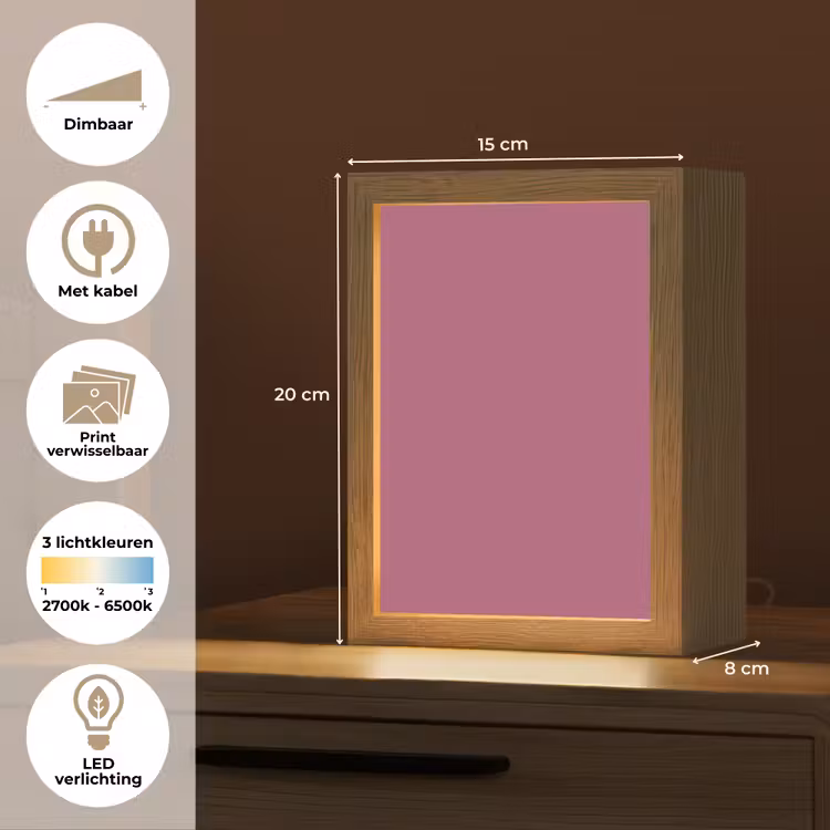 Berry - Roze -Pink Light Box met kabel (Wandlamp) klein 929 -USP_websiteoverzichtNL