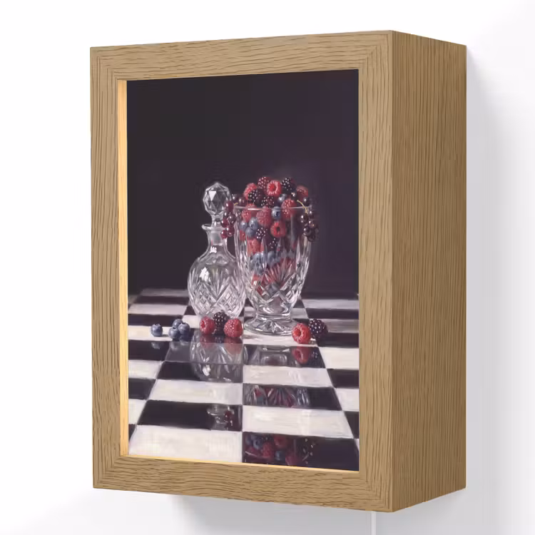 Lightbox - Wandlamp - Bessen - Kristal - Stilleven - Bessen - Kristal - Stilleven Light Box met kabel (Wandlamp) klein