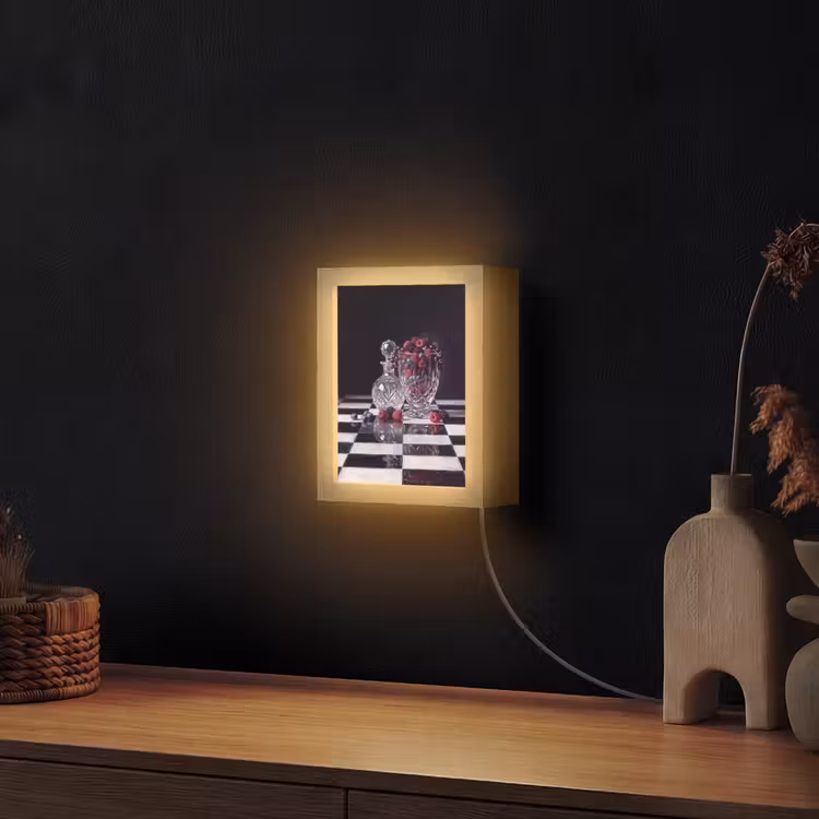 Lightbox - Wandlamp - Bessen - Kristal - Stilleven - Bessen - Kristal - Stilleven Light Box met kabel (Wandlamp) klein