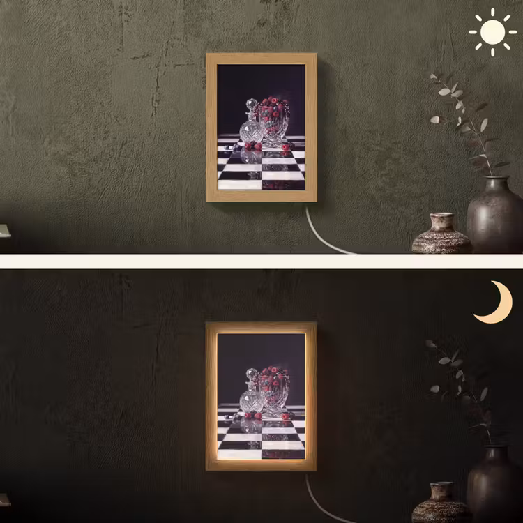 Lightbox - Wandlamp - Bessen - Kristal - Stilleven - Bessen - Kristal - Stilleven Light Box met kabel (Wandlamp) klein