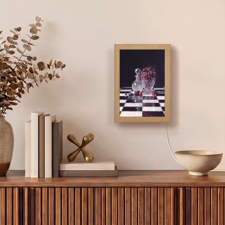 Lightbox - Wandlamp - Bessen - Kristal - Stilleven - Bessen - Kristal - Stilleven Light Box met kabel (Wandlamp) klein