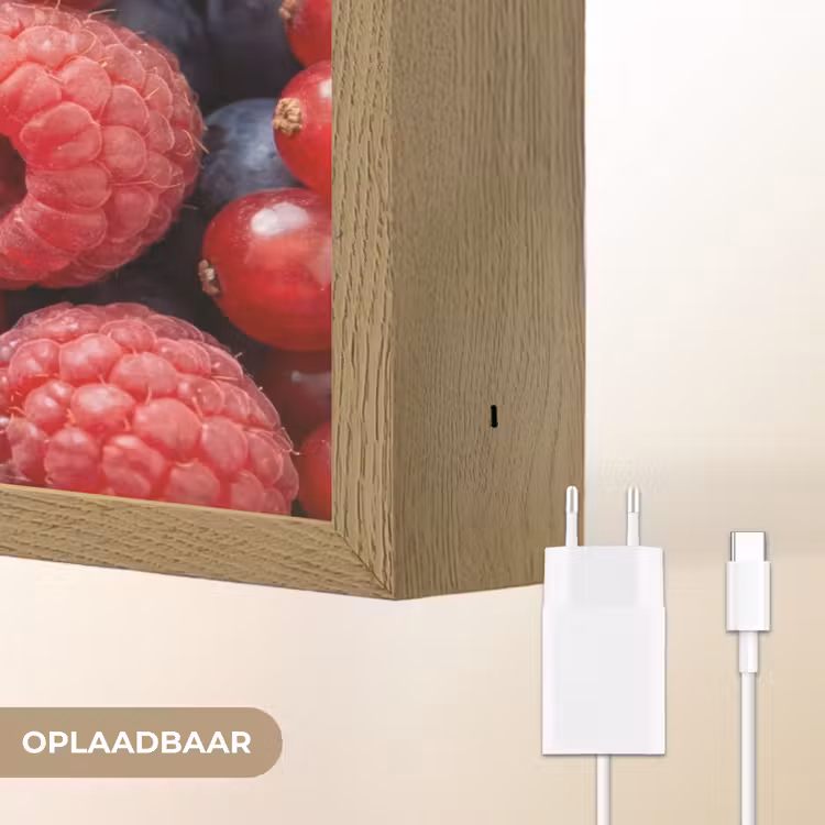 Bessen - Mix - Vers - Eten - Kleurrijk Light Box met batterij (Wandlamp) middel -USP_websiteoplaadbaarNL