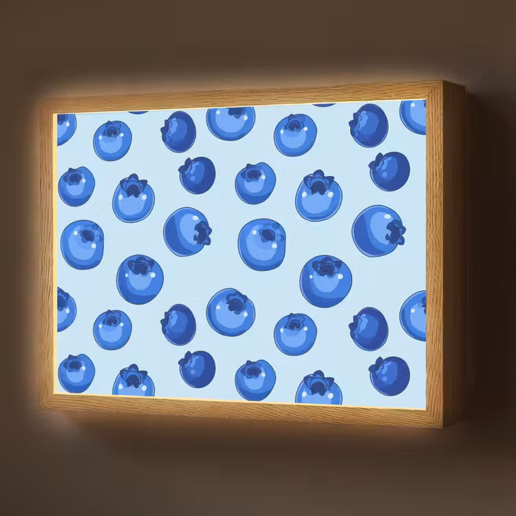 Bessen - Modern - Blauw Light Box met batterij (Wandlamp) middel 907 -z3d_website