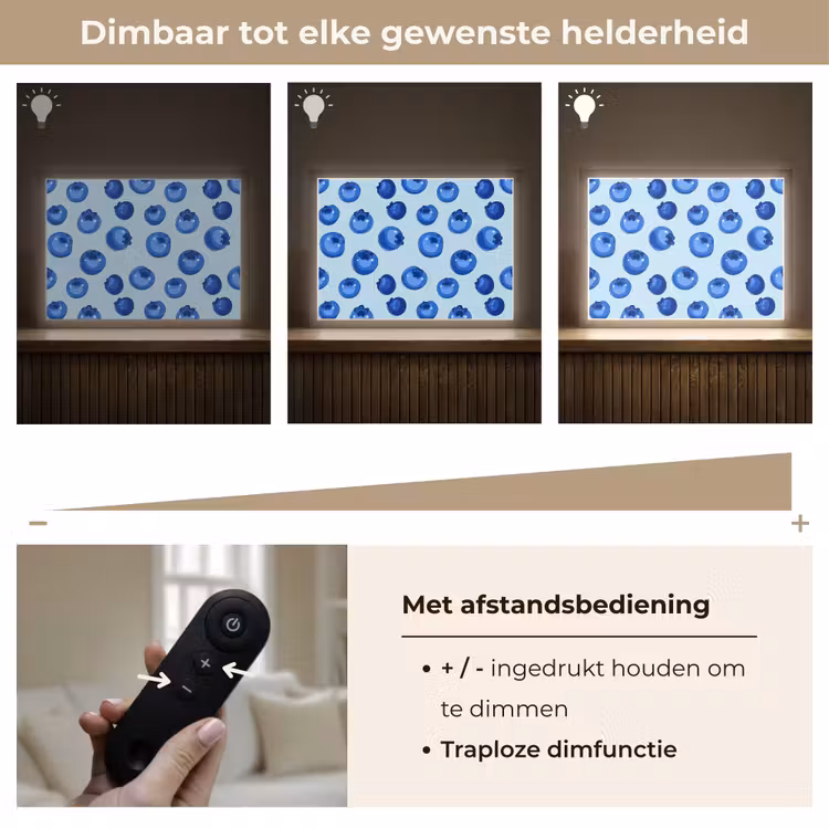 Bessen - Modern - Blauw Light Box met batterij (Wandlamp) middel 907 -USP_dimbaarNL