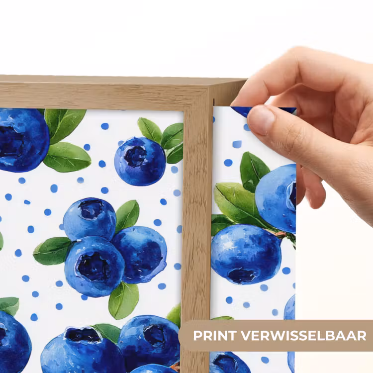 Bessen - Patroon - Blauw Light Box met batterij (Wandlamp) middel 907 -USP_websiteprintNL