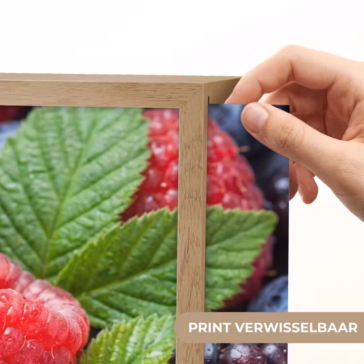 Bessen - Vers - Waterdruppels - Kleurrijk - Eten Light Box met batterij (Wandlamp) middel -USP_websiteprintNL