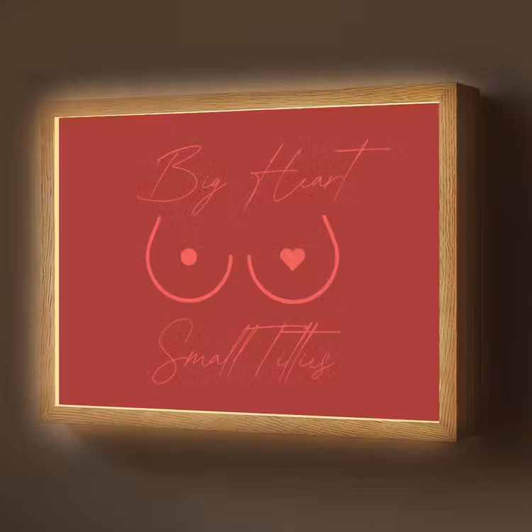big heart small titties - Hart - Rood Light Box met batterij (Wandlamp) middel -z3d_website