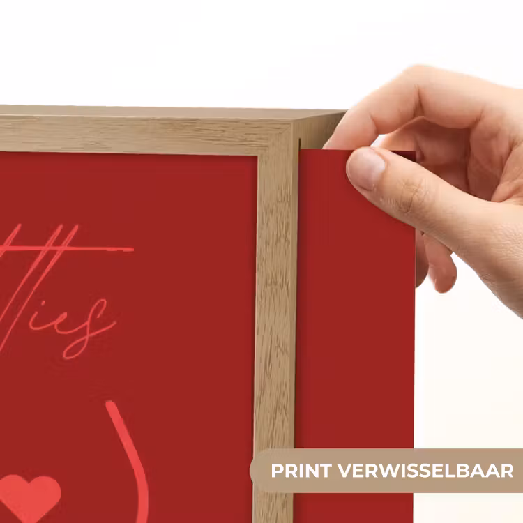 Big titties small heart - Rood - Hart Light Box met batterij (Wandlamp) middel -USP_websiteprintNL