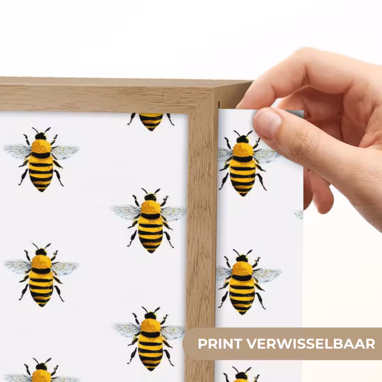 Bijen - Tijdloos - Wit Light Box met batterij (Wandlamp) middel 907 -USP_websiteprintNL