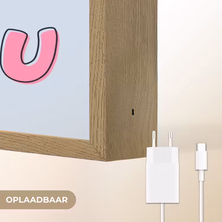 Bisou - Blauw - Roze - Lippen Light Box met batterij (Wandlamp) middel -USP_websiteoplaadbaarNL