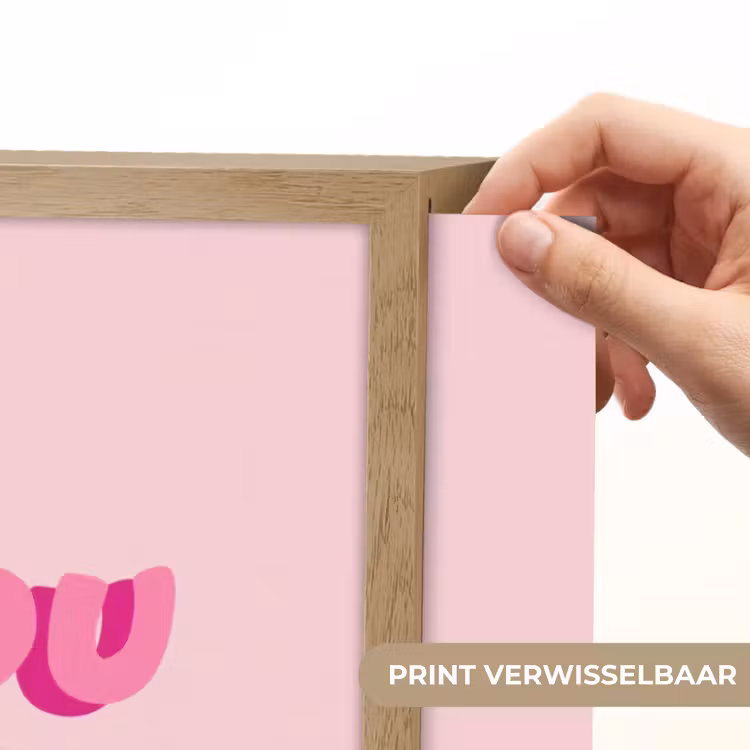 Bisou - Roze - Dikke letters Light Box met batterij (Wandlamp) middel -USP_websiteprintNL