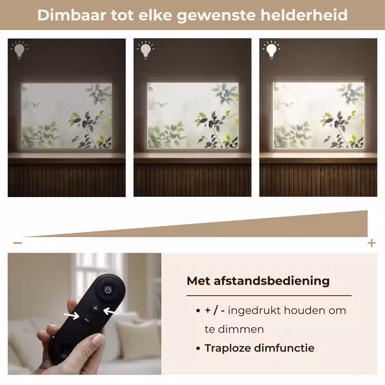 Blad - Schaduw - Natuur - Abstract - Groen Light Box met batterij (Wandlamp) middel -USP_dimbaarNL
