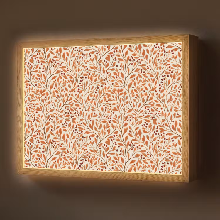 Bladeren - Botanisch - Terracotta Light Box met batterij (Wandlamp) middel 907 -z3d_website
