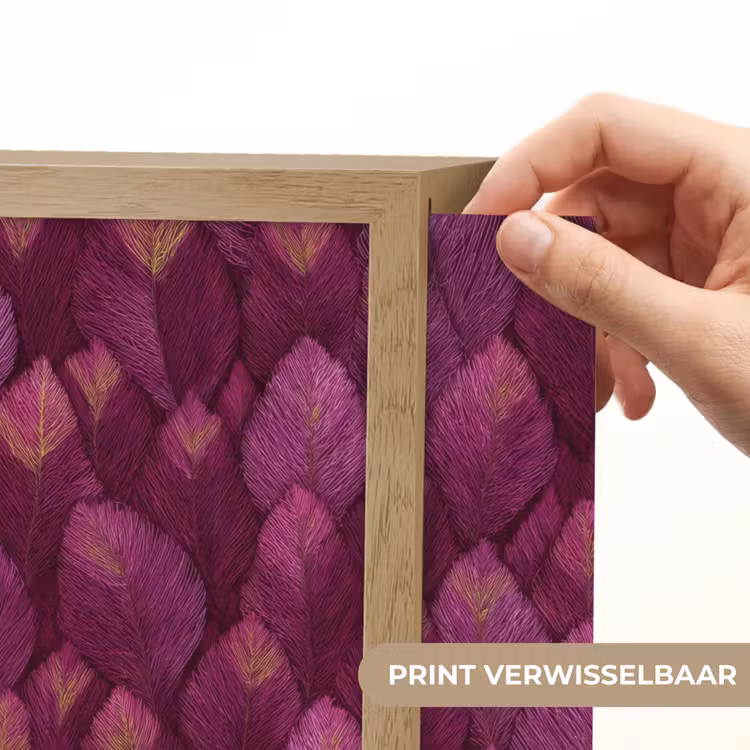 Bladeren - Patroon - Burgundy Light Box met batterij (Wandlamp) middel 907 -USP_websiteprintNL