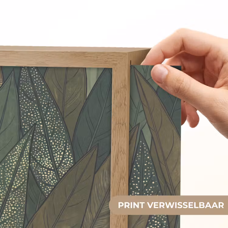 Bladeren - Patroon - Gestippeld - Natuur - Groen Light Box met batterij (Wandlamp) middel -USP_websiteprintNL