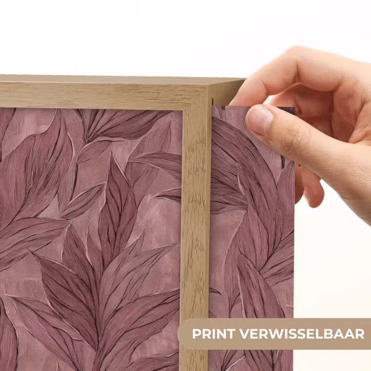 Bladeren - Patroon - Paars Light Box met batterij (Wandlamp) middel 907 -USP_websiteprintNL
