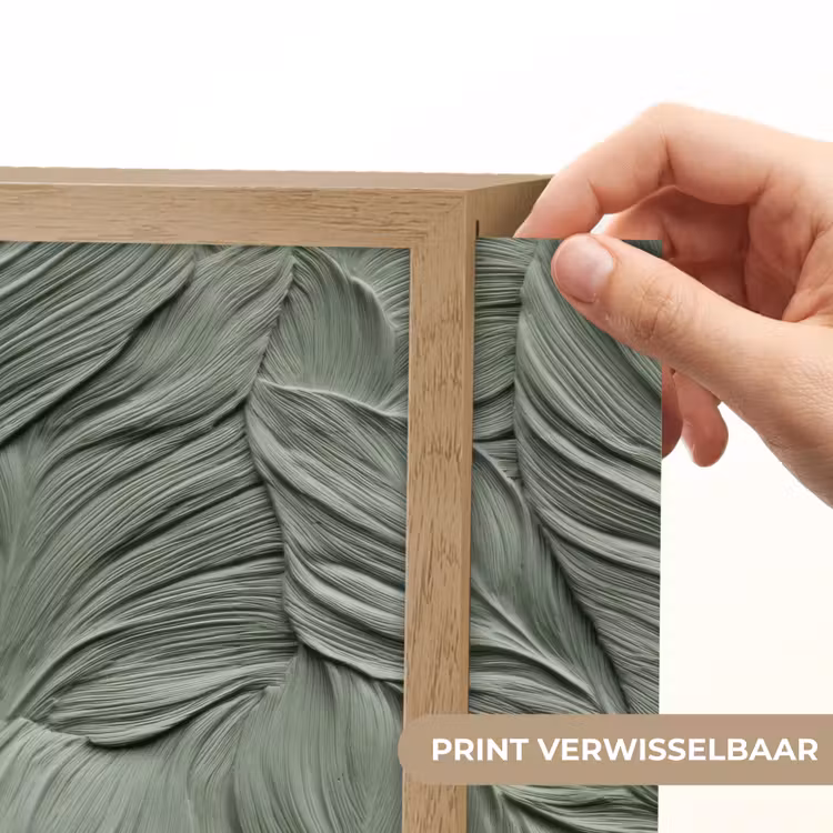 Bladeren - Textuur - Groen Light Box met batterij (Wandlamp) middel 907 -USP_websiteprintNL