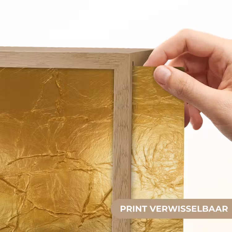 Bladgoud - Vintage - Textuur - Warm Goud Light Box met batterij (Wandlamp) middel 907 -USP_websiteprintNL