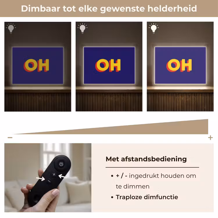 Blauw - Geel - OH - Schaduw Light Box met batterij (Wandlamp) middel -USP_dimbaarNL