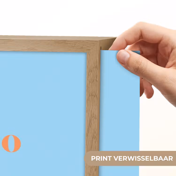 Blauw - Oranje - Just want to be happy & naked Light Box met batterij (Wandlamp) middel -USP_websiteprintNL