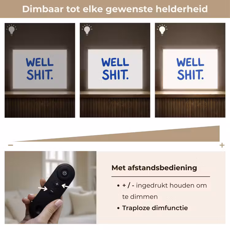 Blauw - Quote - Wit Light Box met batterij (Wandlamp) middel -USP_dimbaarNL