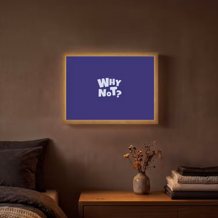 Blauw - Why not - Minimalistisch Light Box met batterij (Wandlamp) middel -sfeer4