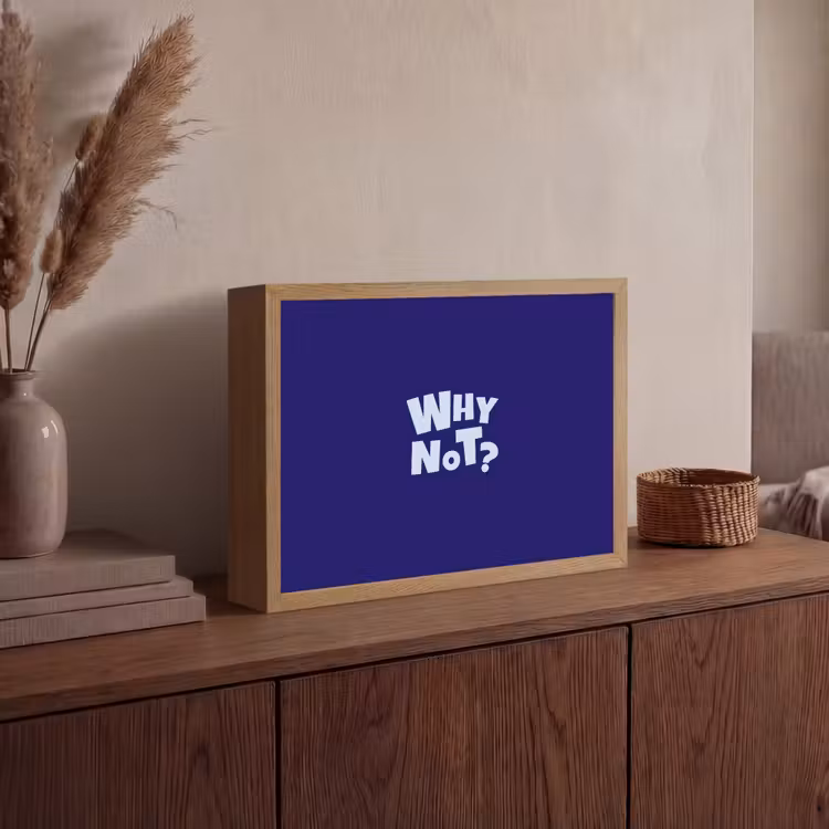 Blauw - Why not - Minimalistisch Light Box met batterij (Wandlamp) middel -sfeer2