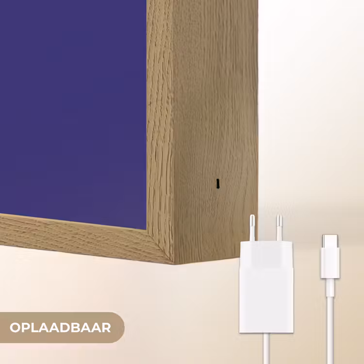 Blauw - Why not - Minimalistisch Light Box met batterij (Wandlamp) middel -USP_websiteoplaadbaarNL