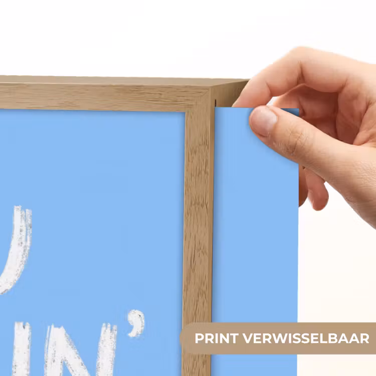 Blauw - Wit - You fuckin rock Light Box met batterij (Wandlamp) middel -USP_websiteprintNL